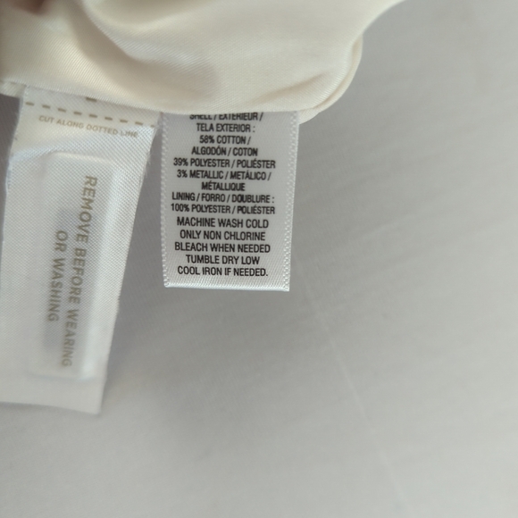 Loft cream gold sparkle textured skirt size 6 classic preppy - Picture 8 of 8